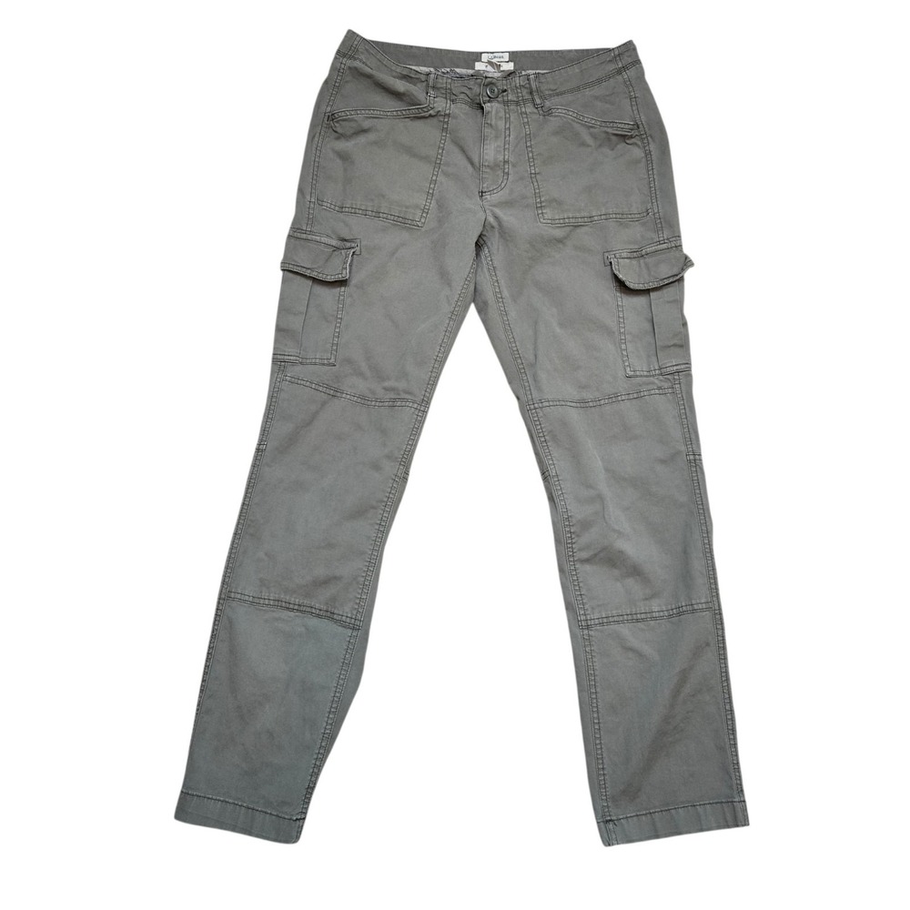 LL Bean Favorite Fit Cargo Pants Womens 10 Reg Olive Green Straight Leg Utility